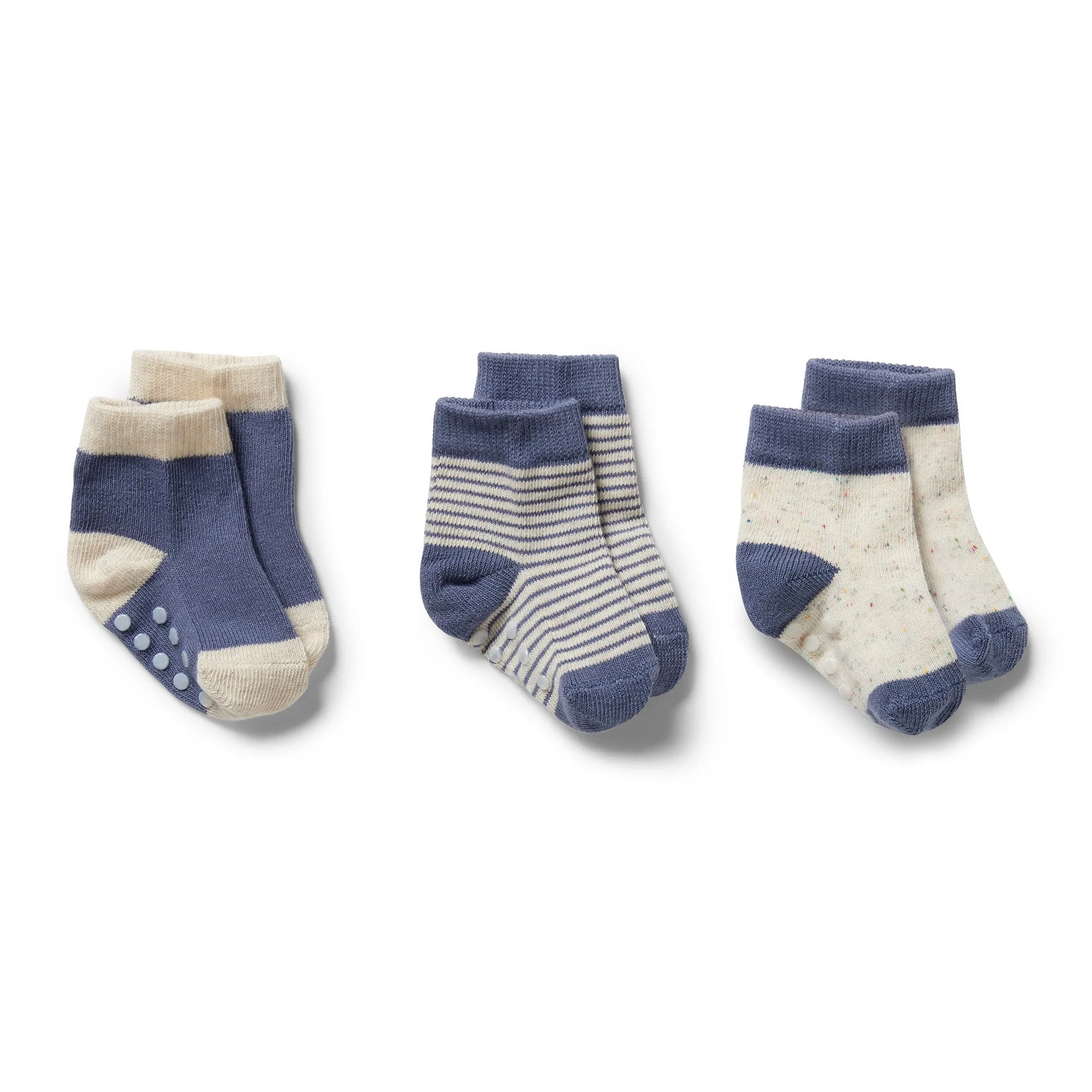 Wilson   Frenchy 3 Pack Baby Socks - Rain Drop