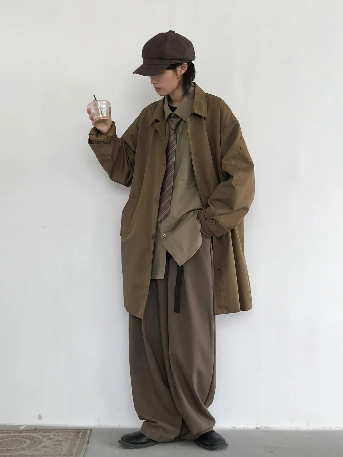 WLS Japanese Retro Loose Windbreaker Coat