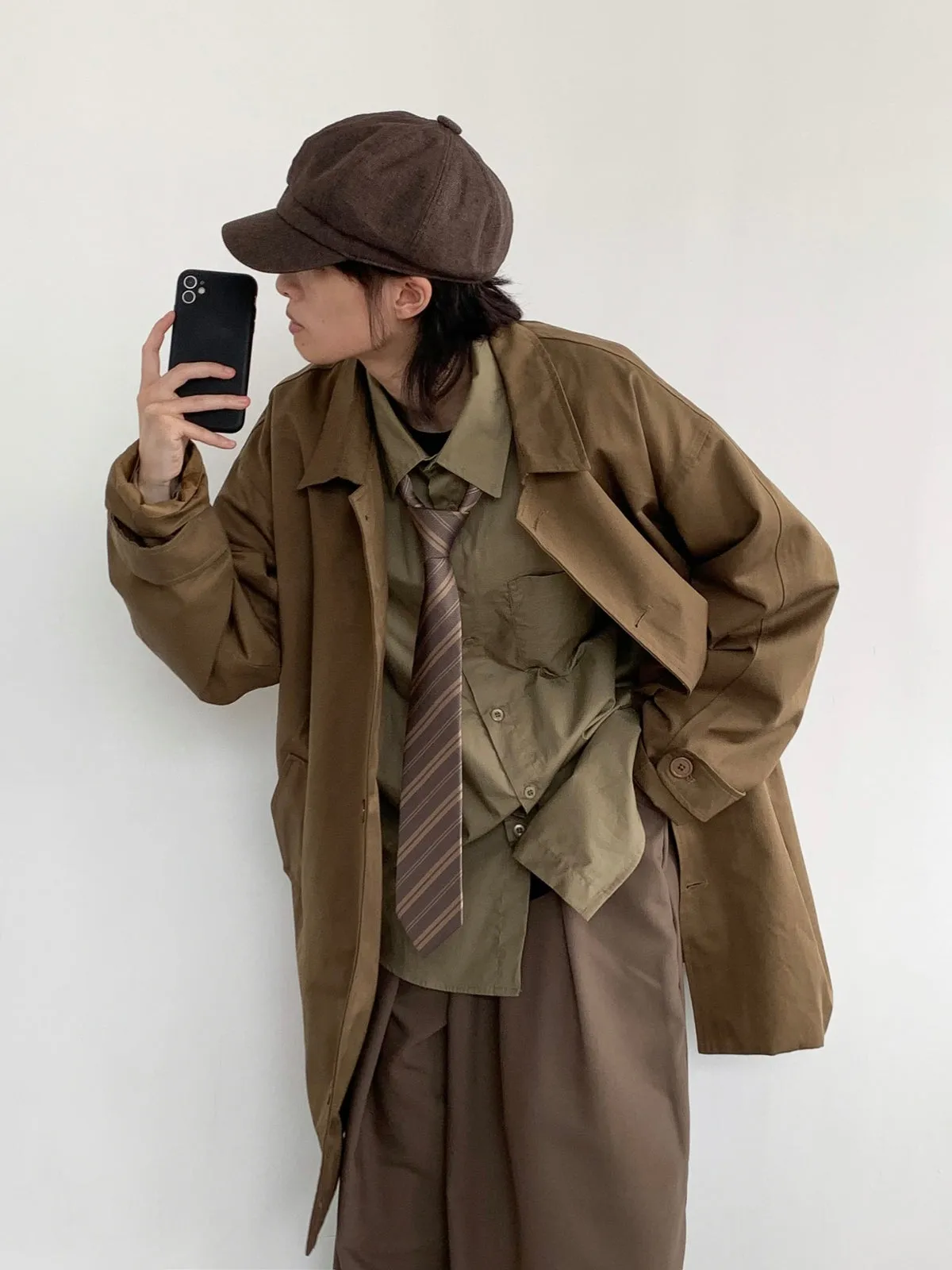 WLS Japanese Retro Loose Windbreaker Coat