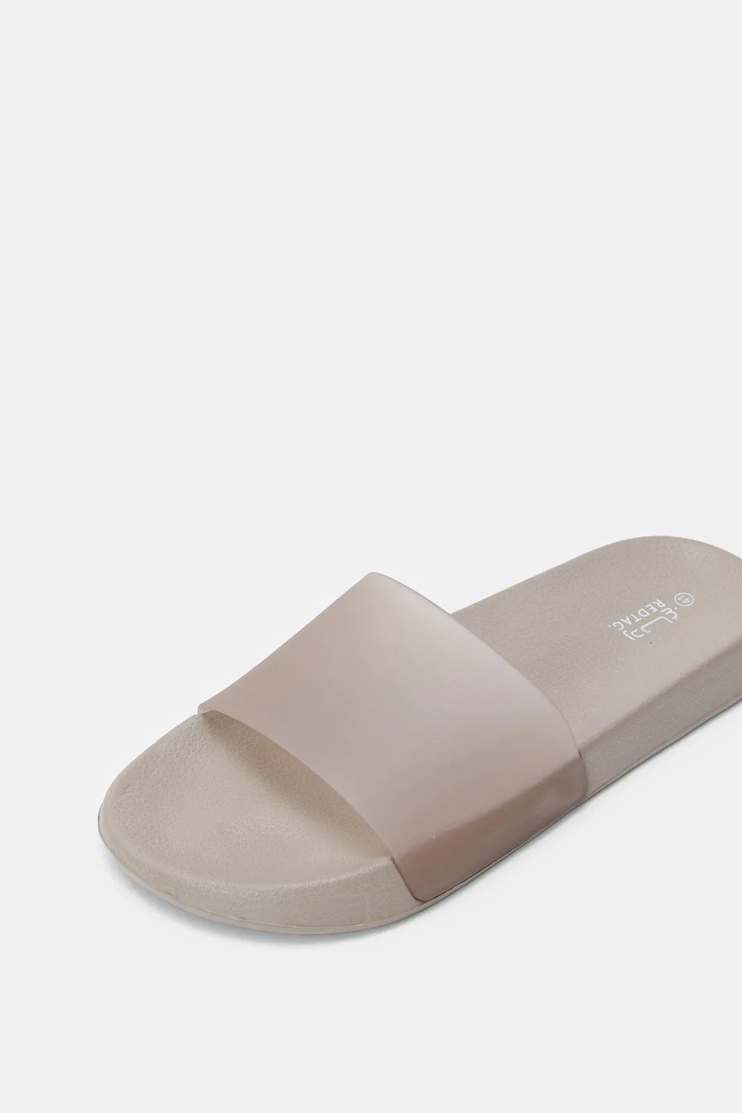 Women Beige Vinyl Slide