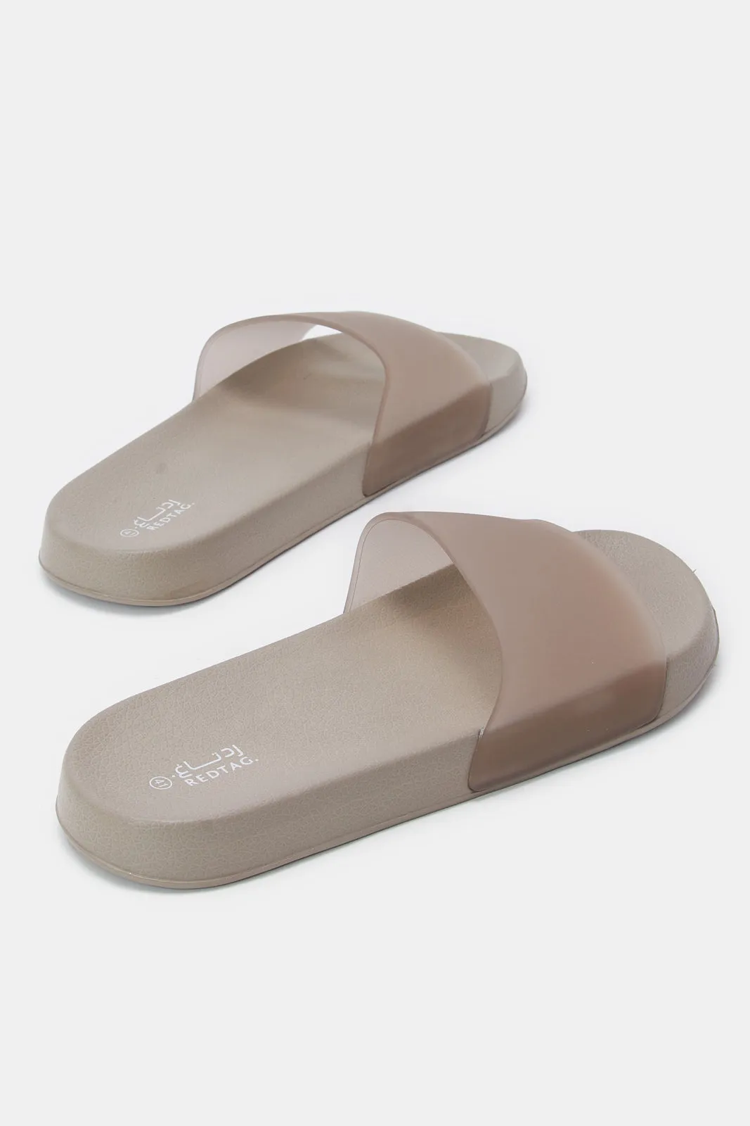 Women Beige Vinyl Slide