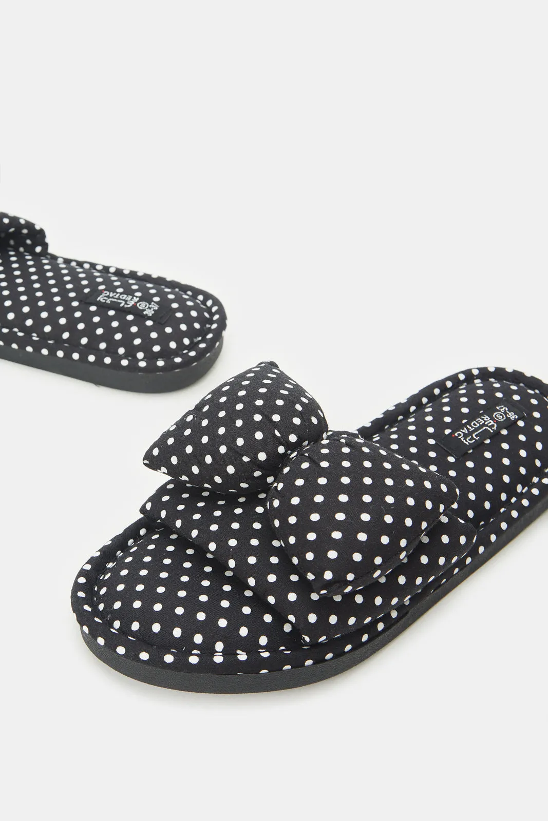 Women Black Polka Dots Slipper