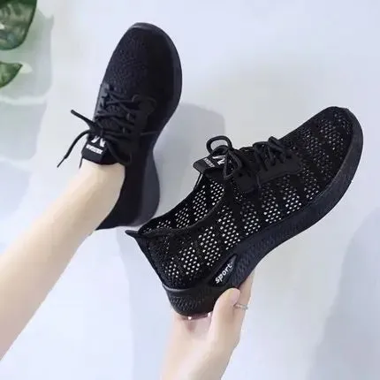 Women Shoes 2022 Mesh Breathable Flat Shoes Women Platform Wedge Sneakers Women Hollow Out Casual Shoes Zapatillas De Mujer