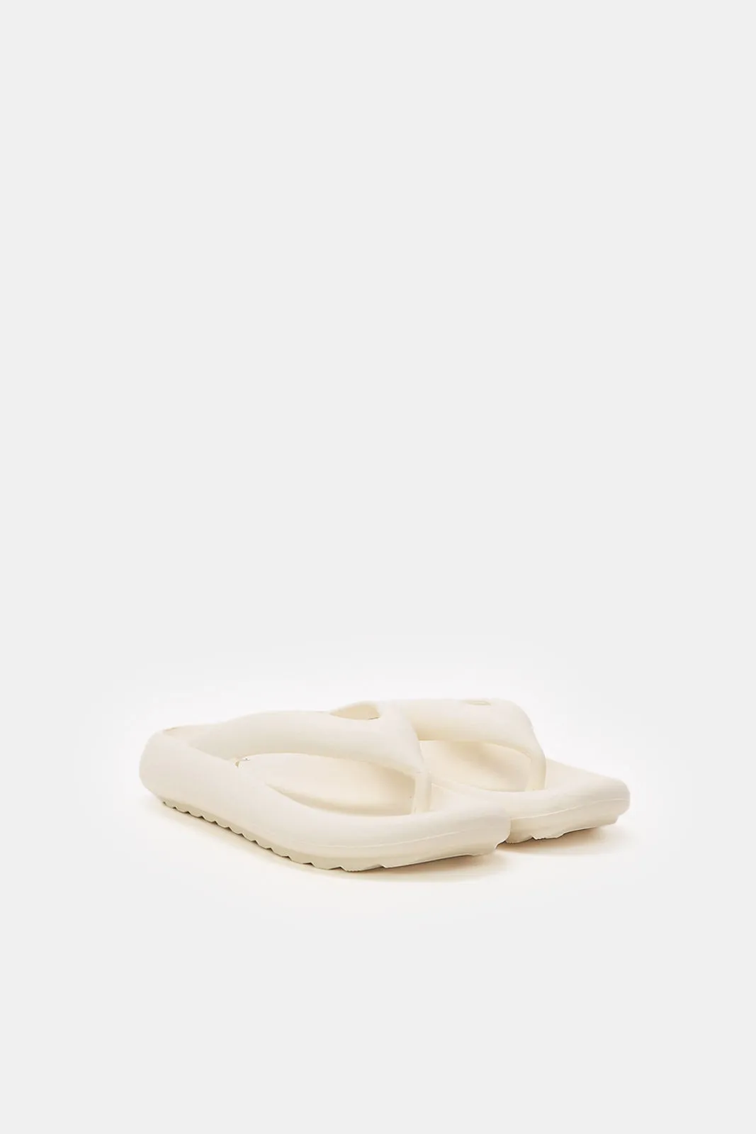 Women White Toe Post Molded Flipflop