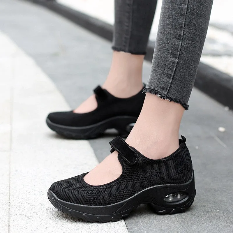 Women's All Black or All White Breathable Comfortable Hollow Shoes rubber