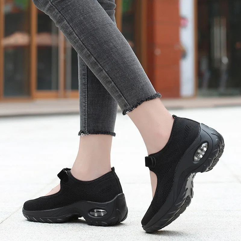 Women's All Black or All White Breathable Comfortable Hollow Shoes rubber