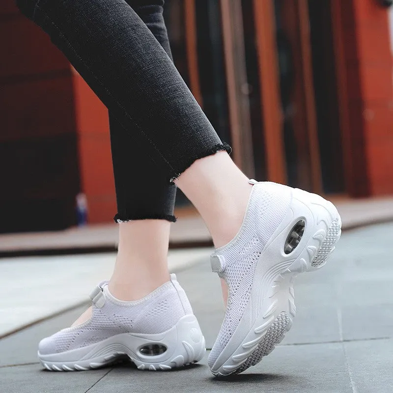 Women's All Black or All White Breathable Comfortable Hollow Shoes rubber