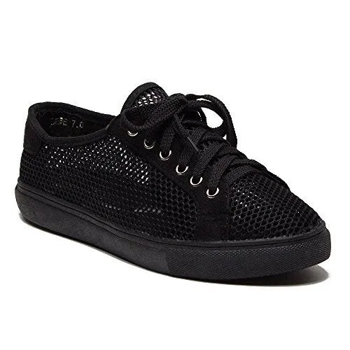 Women's Bebe Low Rise Lace Up Mesh Net Tennis Sneakers