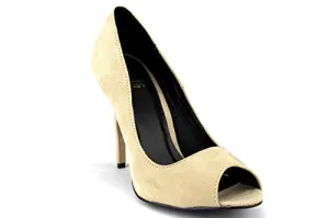 Women's Breaker Peep Toe Mirage Curved Stilletto Heels Pumps Shoes