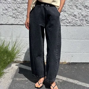 Womens Cotton Arc Pants - Black Denim