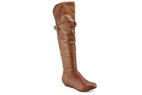 Women's Karyn's BDW-11 Tall Ruched Over-the-Knee Wedge Boots