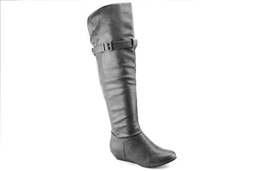 Women's Karyn's BDW-11 Tall Ruched Over-the-Knee Wedge Boots