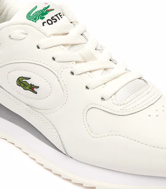 Women's Linetrack Leather Trainers Off White/Green