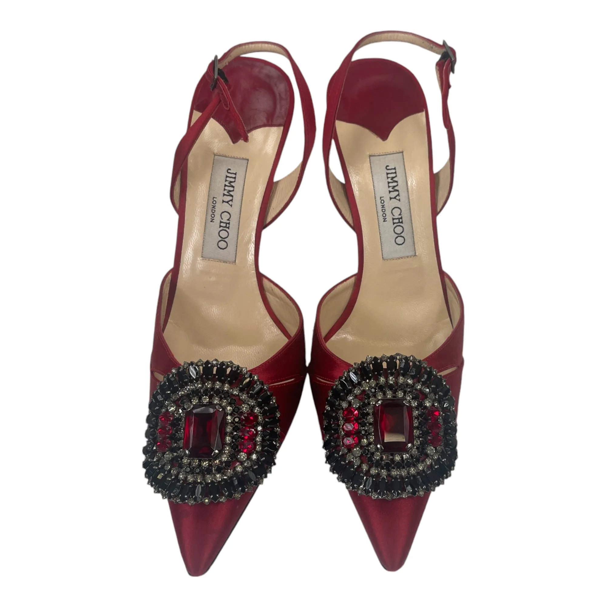 Women's Rhinestone Embellished Heels Red Size EU 39 / UK 6