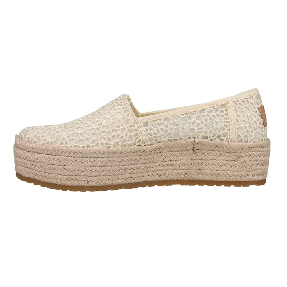 Women's Shoes TOMS VALENCIA Slip On Platform Espadrille 10020691 NATURAL CROCHET