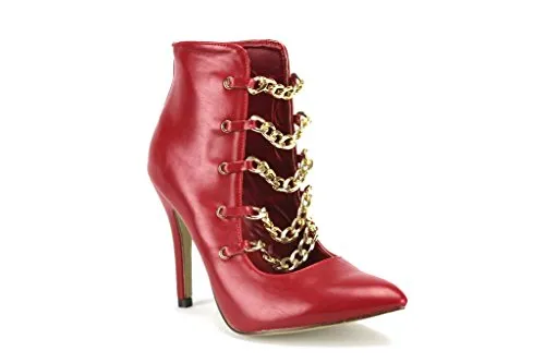 Women's Timeless015 Metal Chain Ankle High Heels