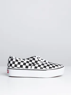 WOMENS VANS AUTHENTIC PLATFORM 2.0 CHECKER SNEAKERS - CLEARANCE