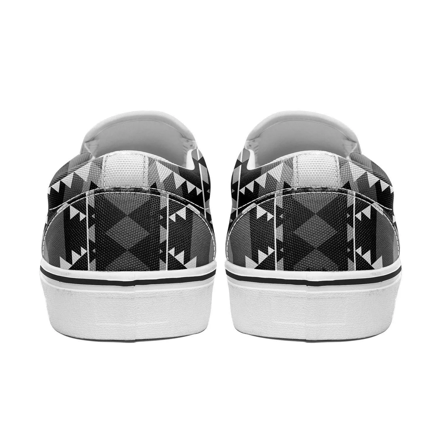 Writing on Stone Black and White Otoyimm Kid's Canvas Slip On Shoes