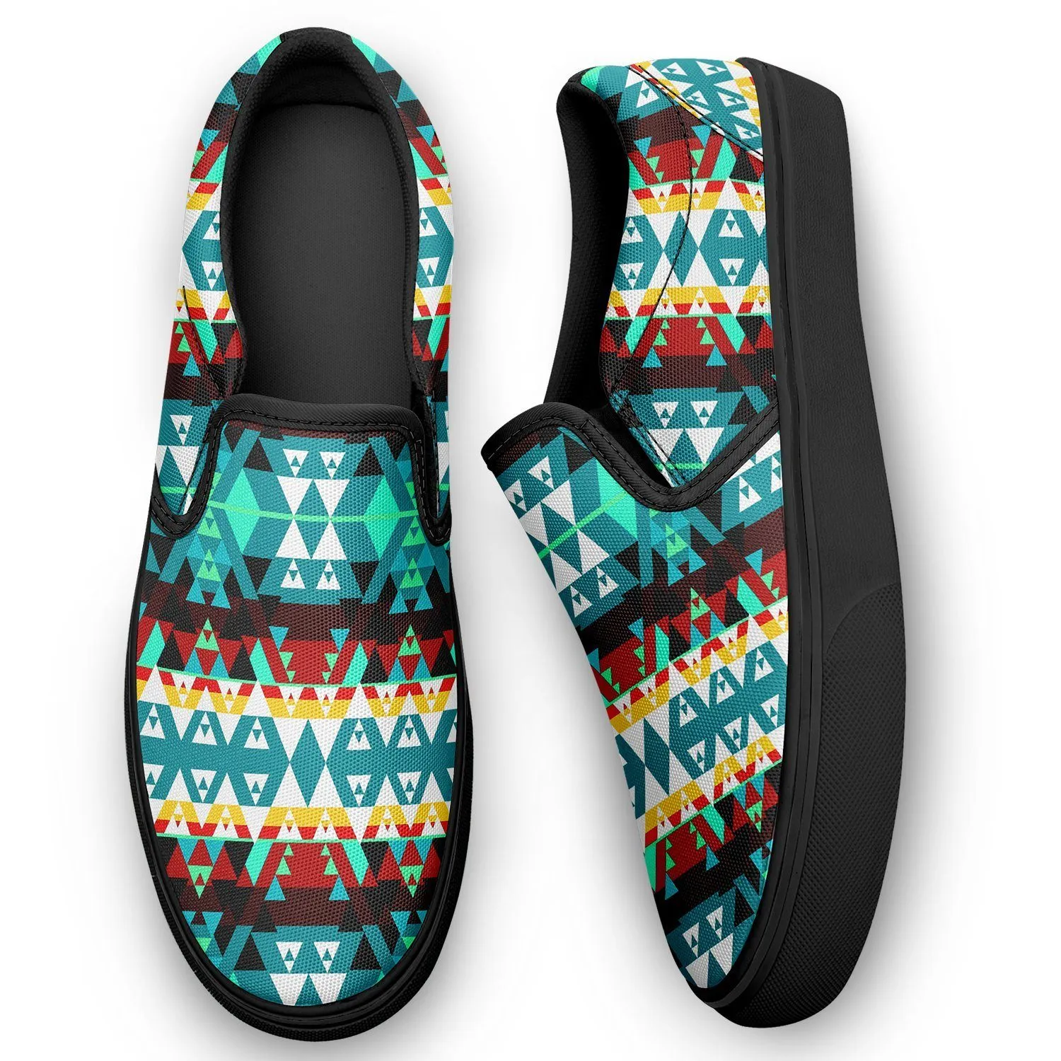 Writing on Stone Wheel Otoyimm Kid's Canvas Slip On Shoes