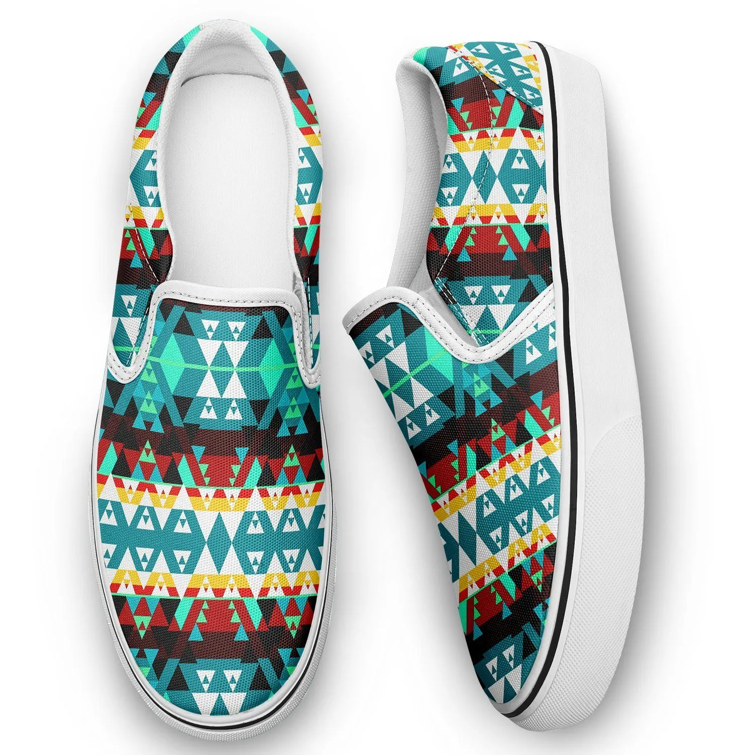 Writing on Stone Wheel Otoyimm Kid's Canvas Slip On Shoes