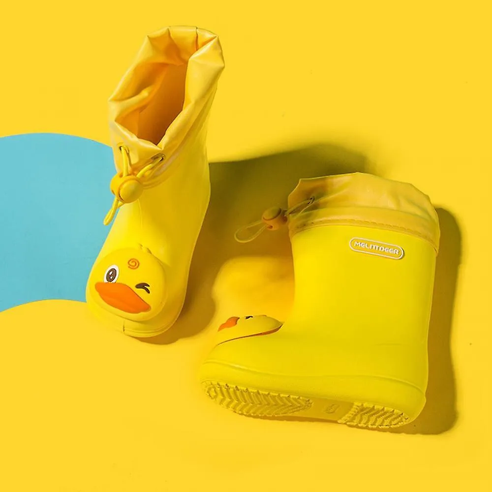 Yellow 160Children's Cartoon Pvc Rubber Waterproof Rain Boots Fashion Classic Baby Water Shoes Rabbit Frog Dolls Boys Girls